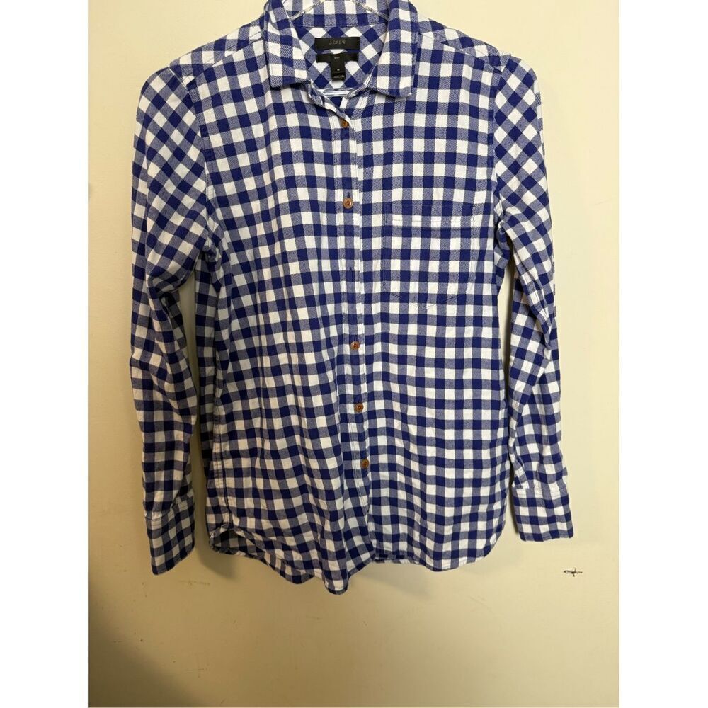 J. Crew Boy Flannel Check Button Down Womens Size 4